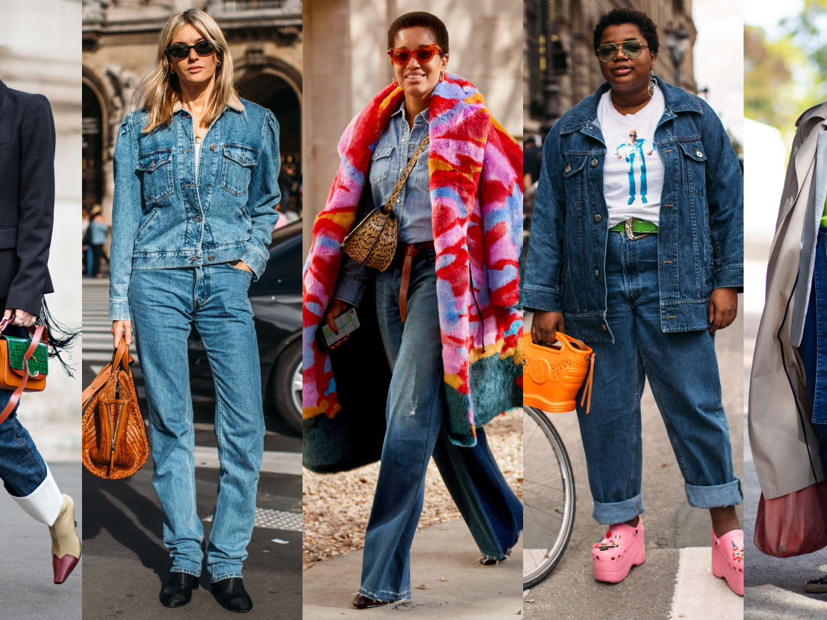 The Street Style Crowd Wore Blue Denim on Day 7 of Paris Fashion
