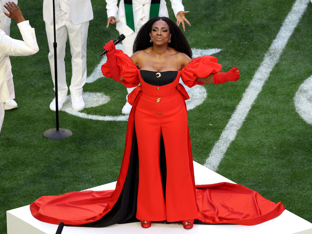 Sheryl Lee Ralph wears red Harbison for Super Bowl 2023 performance