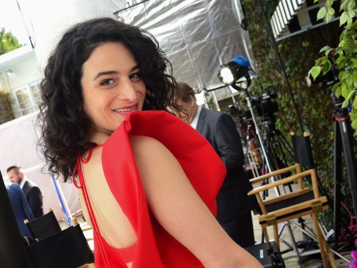 Red Floral Dress worn by Emma (Jenny Slate) as seen in I Want You Back movie