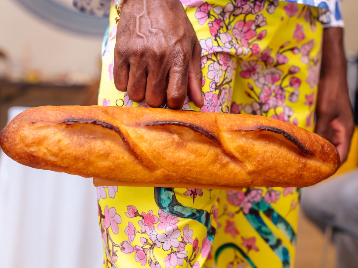 Funny Toast Design Bread Fashion Women Purses and Handbags Poached