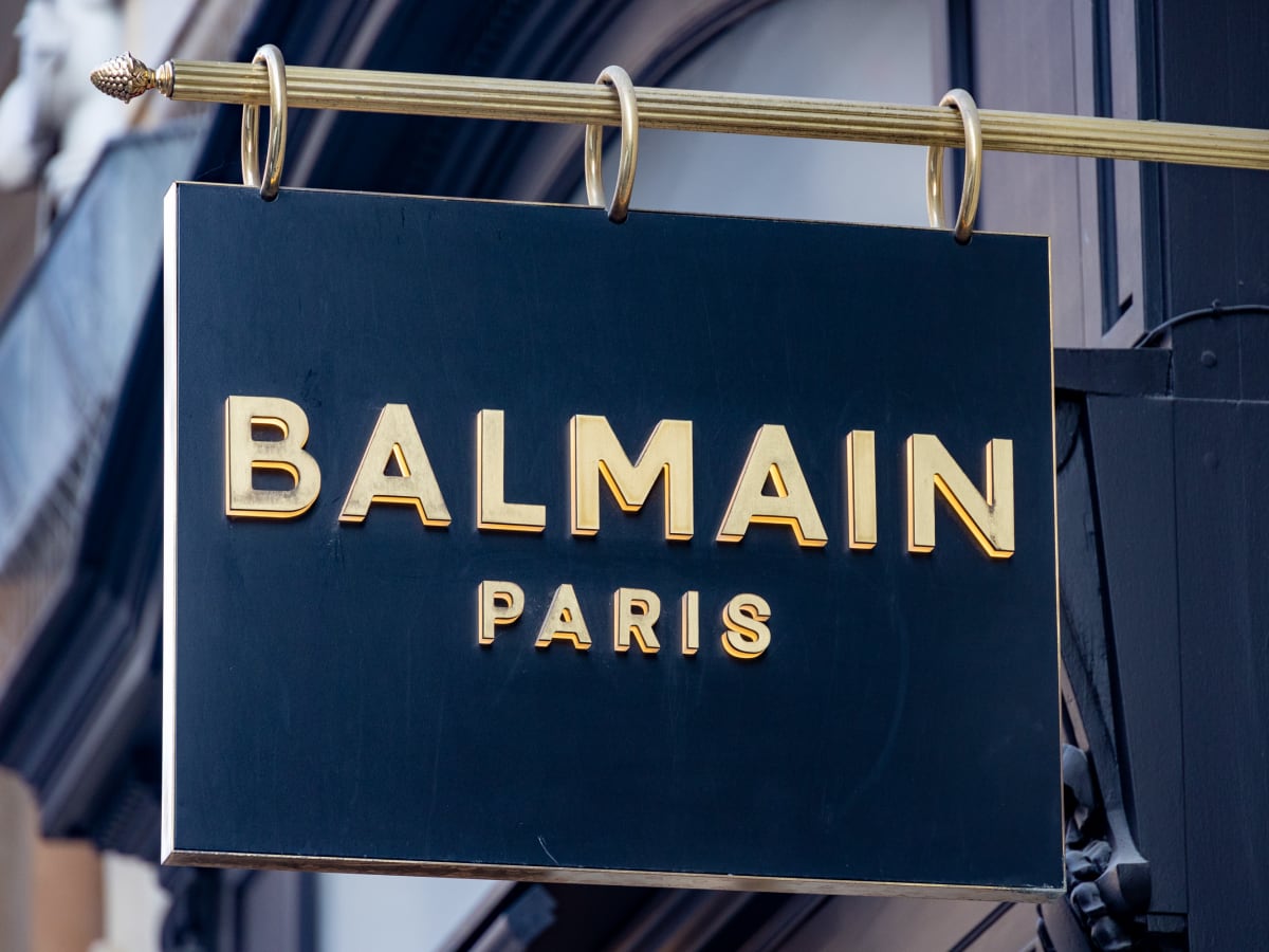 Balmain Logo Bulky Crop Sweatshirt | Neiman Marcus