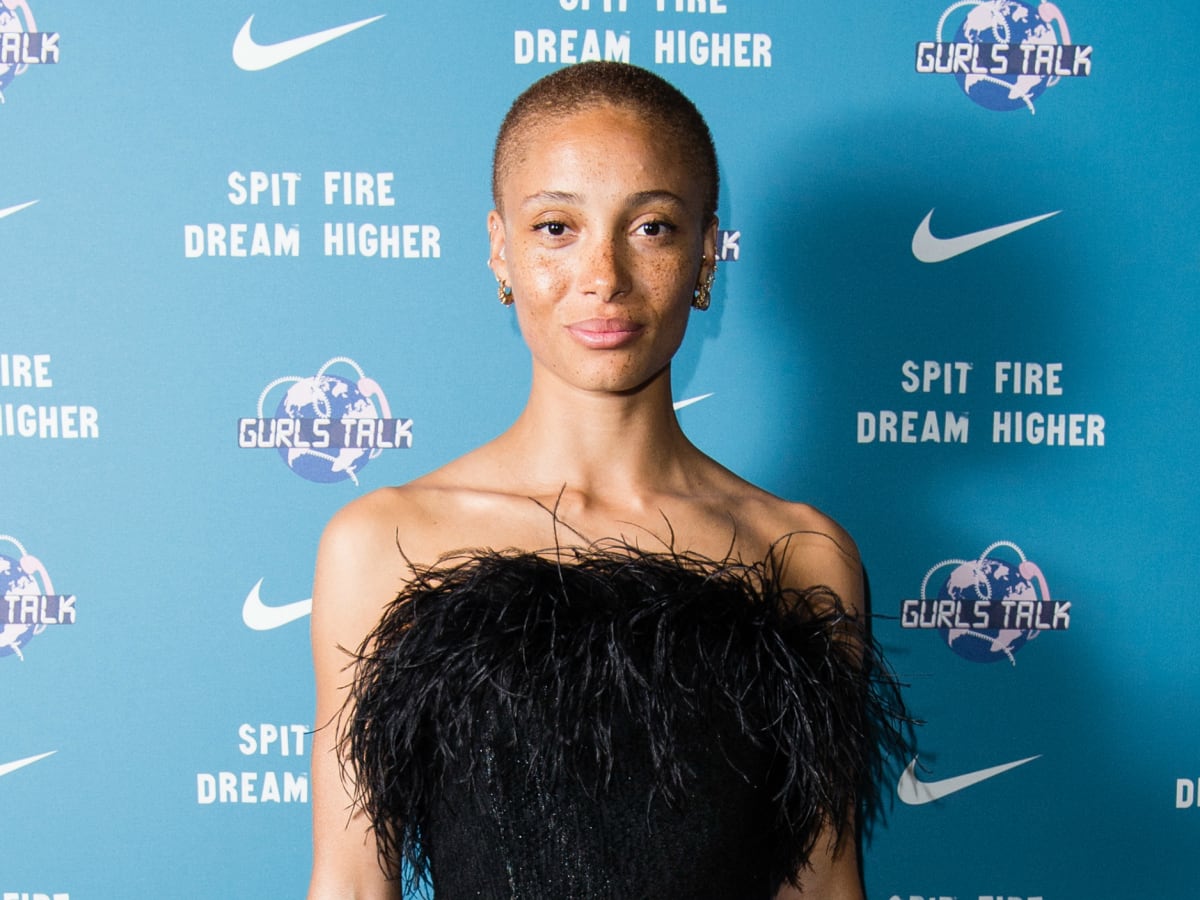 Adwoa Aboah Wore Nike Sneakers With a Sparkly Feathered Gown Fashionista