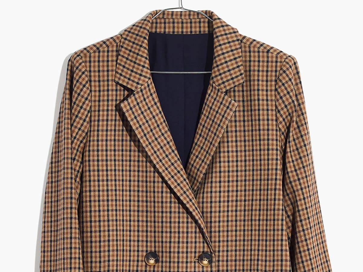 Caldwell plaid double breasted blazer hotsell
