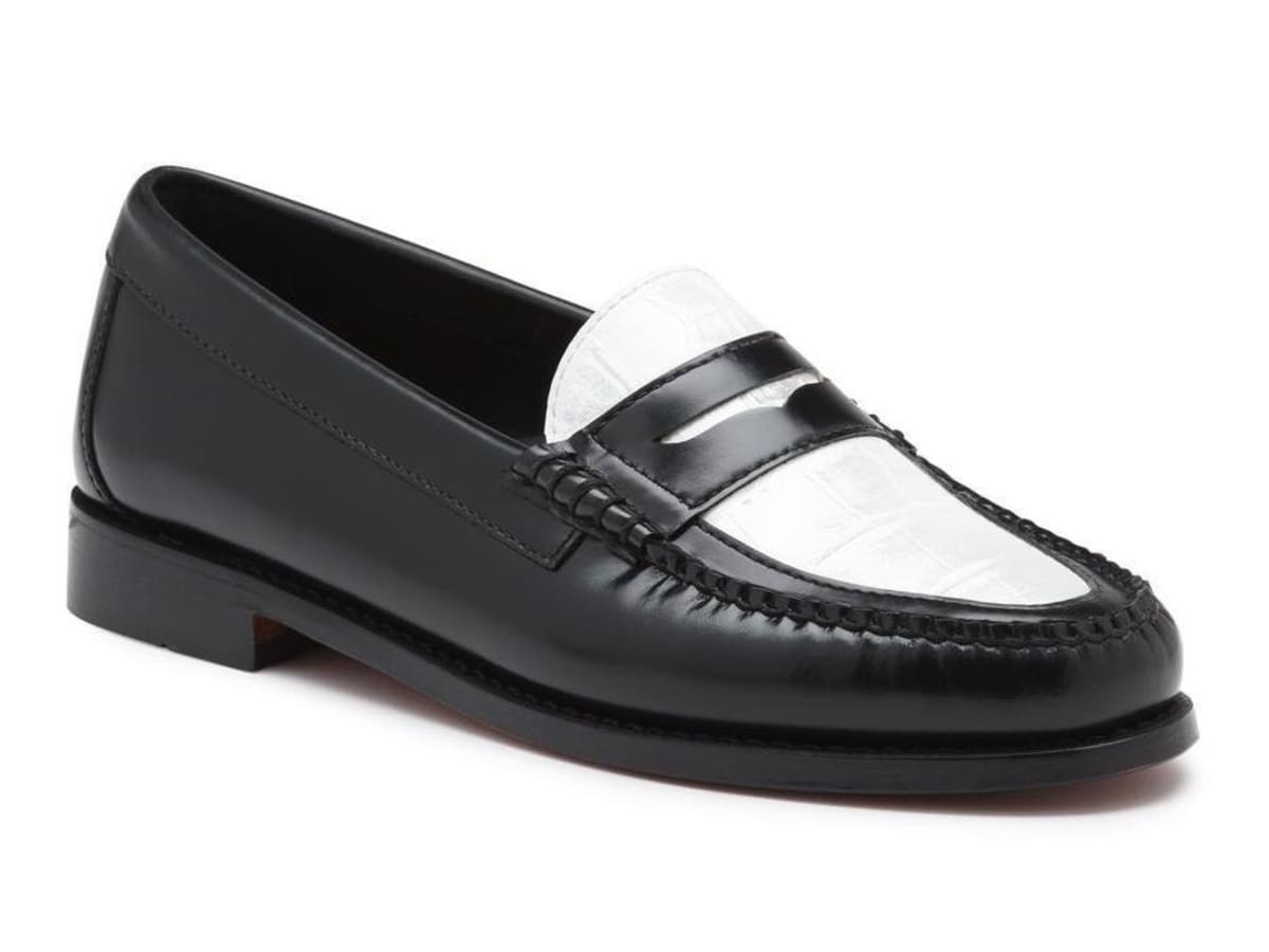 Bass black and white loafers hot sale