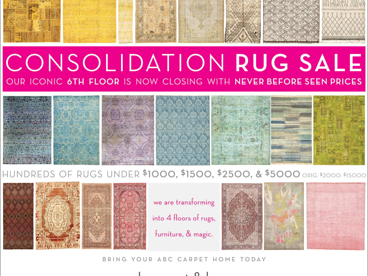 abc carpet Consolidation Rug Sale 888 Broadway New York