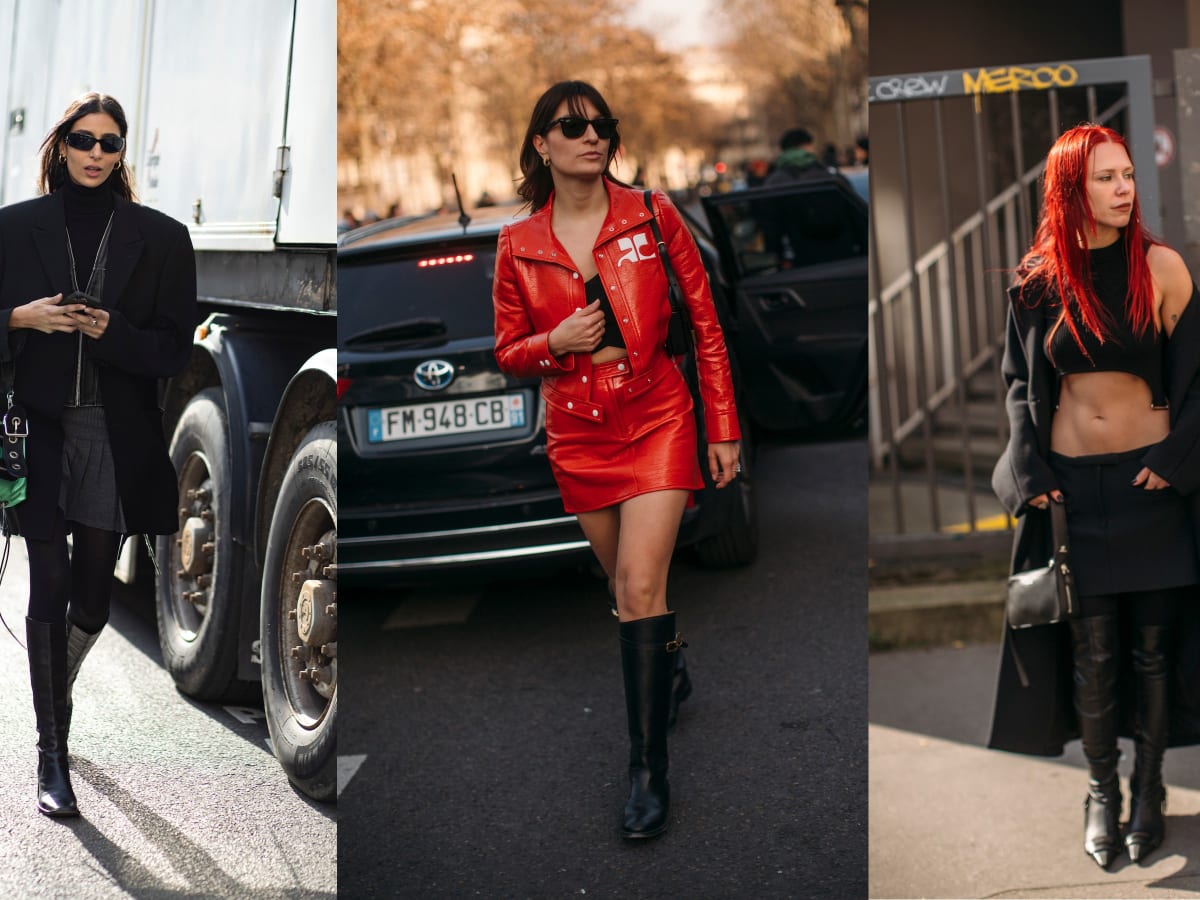 Mini Skirts and Boots Ruled the Streets on Day 2 of Paris Fashion