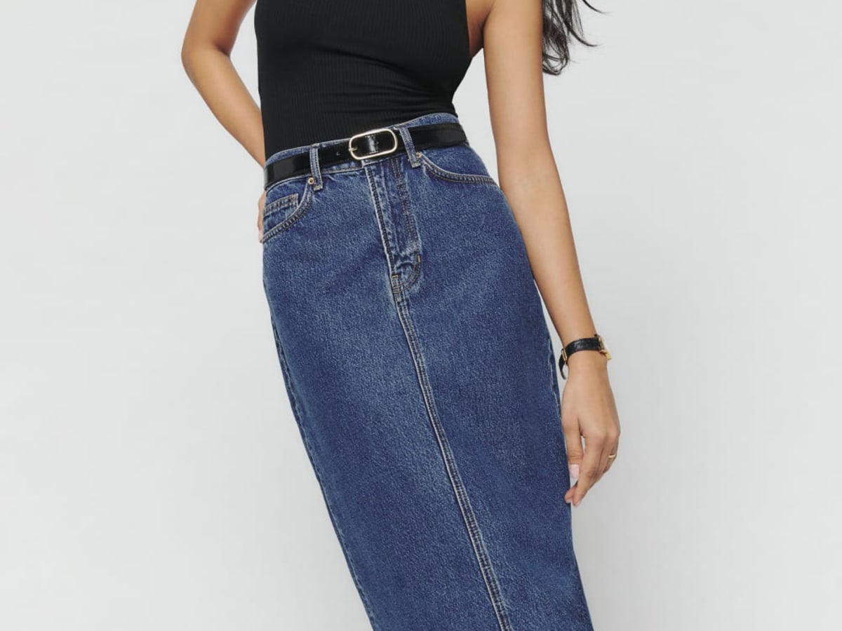The Reformation Skirt That ll Make You Embrace the Denim Maxi Comeback Fashionista