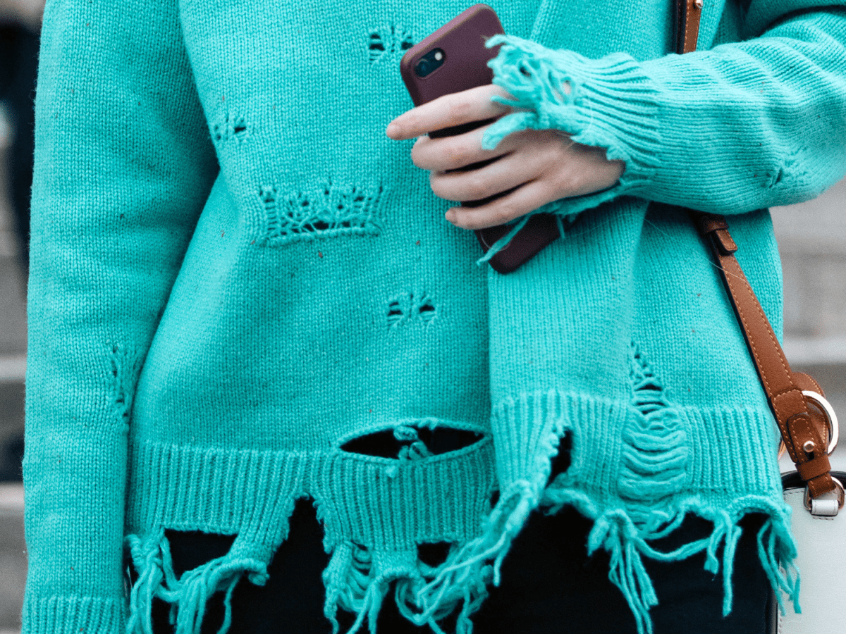 Frayed on sale knit sweater