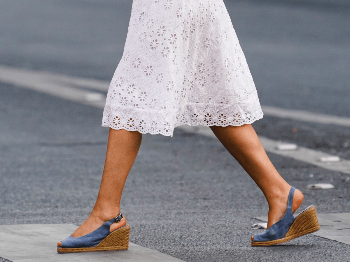 Grey sale wedge sandals