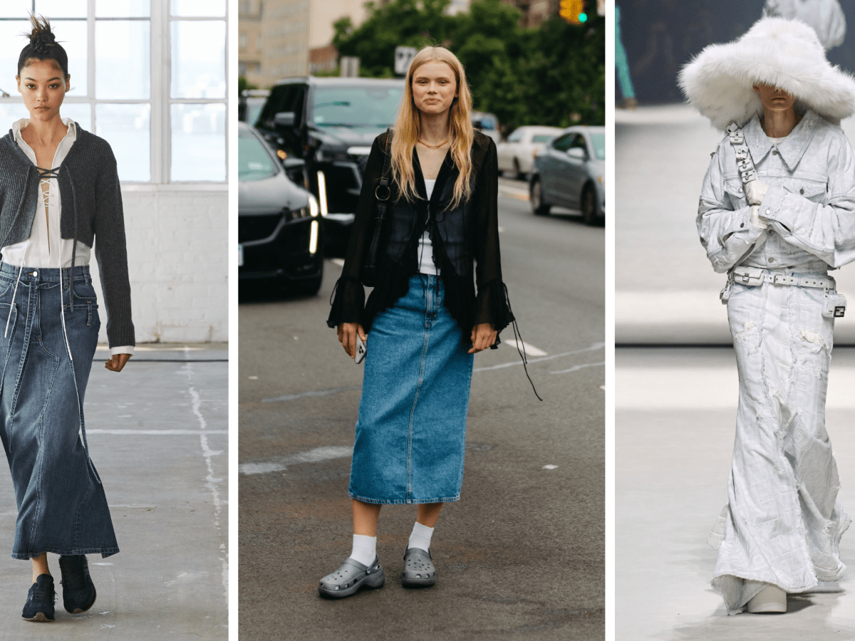 Denim skirt cheap spring outfit