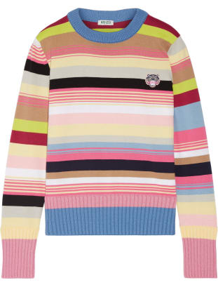 kenzo-appliqued-striped sweater