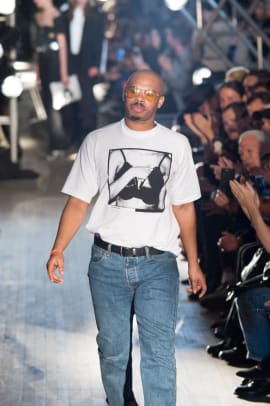 Designer Shayne Oliver on the runway during the Helmut Lang Seen