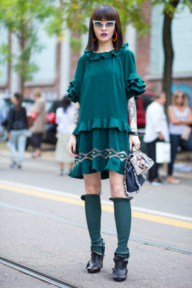 Camo and Corsets Are Gaining Street Style Traction on Day 2 of