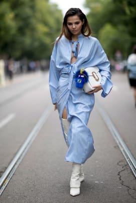 Camo and Corsets Are Gaining Street Style Traction on Day 2 of