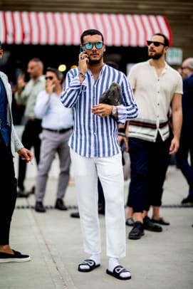 Shirts Were Optional Among the Street Style Crowd At New York Fashion Week:  Men's - Fashionista