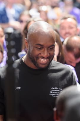 Hélène Mercier Arnault, Virgil Abloh, Bernard Arnault at Louis Vuitton  Men's: SS20 Runway Show / id : 3686817