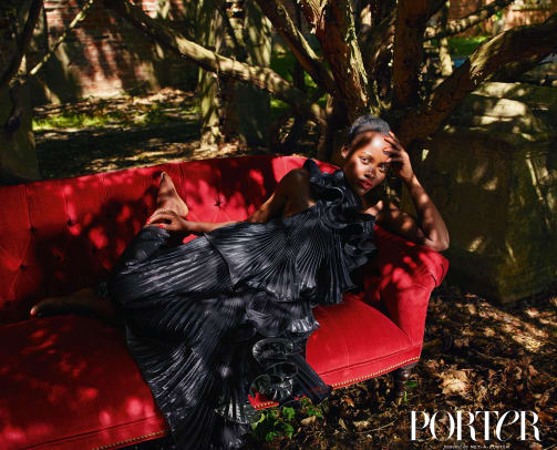 Lupita Nyong’o wears dress by Givenchy photographed by Mario Sorrenti for PORTER.