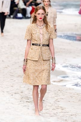 Chanel's Spring 2019 Runway Was a Beach With an Ocean and Lifeguard On Duty