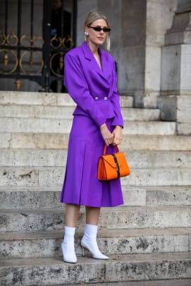 The Street Style Crowd Wore Blue Denim on Day 7 of Paris Fashion