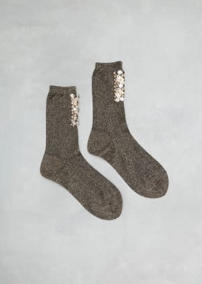 rachel comey metallic beaded socks