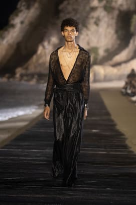 Anthony Vaccarello Shows Bohemian Wares Against Crashing Malibu Waves ...