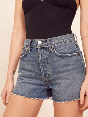 Eloquii + High Waisted Denim Shorts