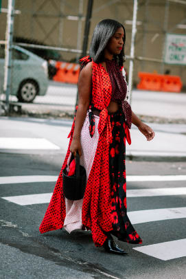 Mixed Prints Were a Street Style Favorite on Day 6 of New York