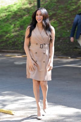 Meghan Markle Wore a Thing: Nonie Trench Coat Dress in Africa Edition -  Fashionista