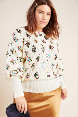 anthropologie sequinned sweater