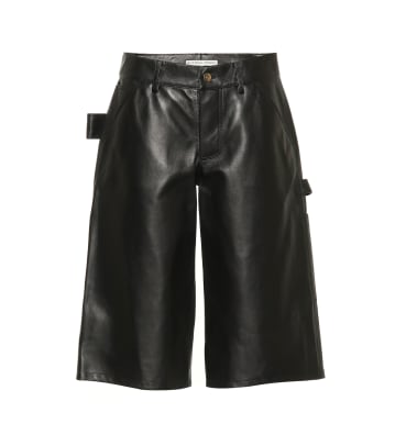 bottega veneta leather bermuda shorts