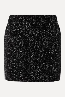 bella freud glittered cotton velvet mini skirt
