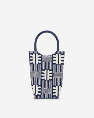 JW PEI_FEI Jacquard Knit Mini Tote Bag_Navy_$129