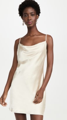 White Satin Slip Dress Mini