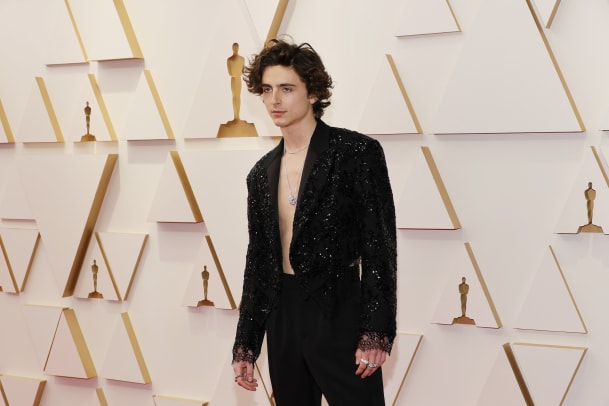 Timothée Chalamet's Shirtless in Louis Vuitton at the Oscars