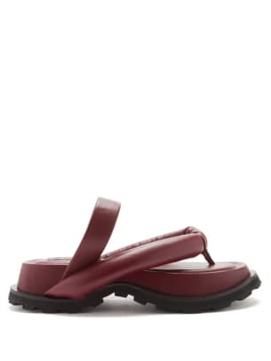 Jil Sander Crossover-Strap Leather Flatform Sandals $790