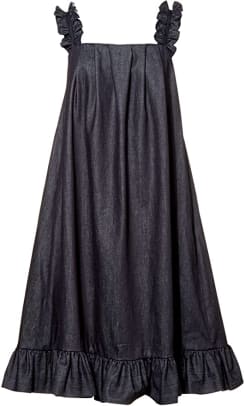 Jonathan Cohen Dress With Ruffle Straps, Chambray Denim $1195