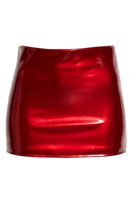 LaQuan Smith Low Slung PVC Miniskirt $525