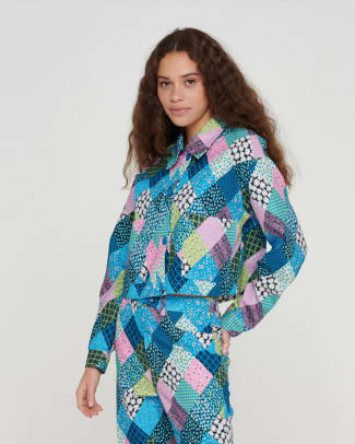 Another Girl Patchwork Print Shacket, $104 (from $128)