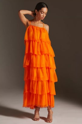 Payal Jain Tiered Tulle Maxi Dress, $248