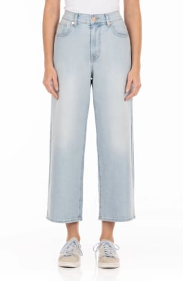 Modern American Savannah High Waist Crop Wide Leg Jeans, $148