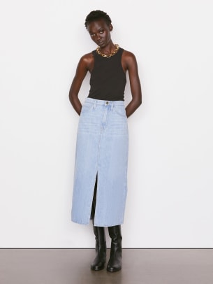 The Return of the Long Denim Skirt Has Been Confirmed at New York Fashion  Week - Fashionista