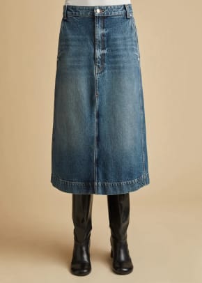 Khaite Charlene Denim Skirt, $440