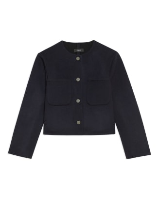 Theory Cropped Jacket in Double-Face Wool-Cashmere, $595