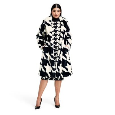 Sergio Hudson x Target Women's Houndstooth Faux Fur Coat, $70