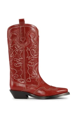 Ganni Embroidered Western Boots, $725