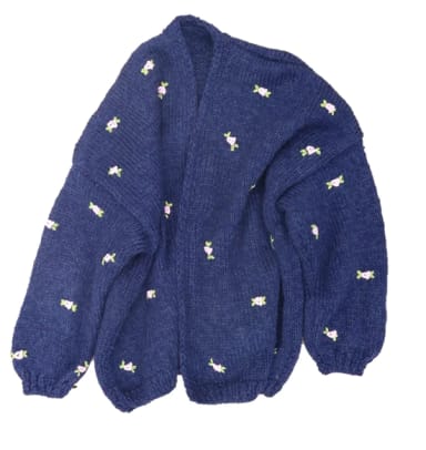 Fanm Mon Winter Bloom Wool Hand Knit Cardigan, $299