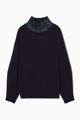 Cos Relaxed-Fit Embroidered Merino Sweater, $285