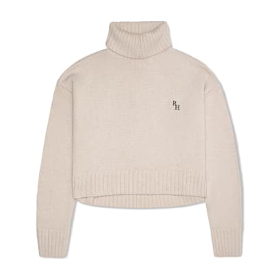Recreational Habits Athos Cropped Turtleneck Sweater in Oatmeal, $275