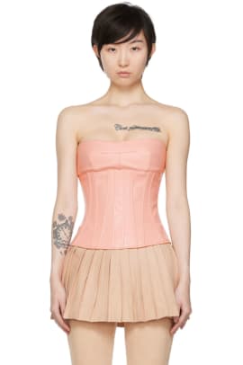 nodress pink faux-leather tank top