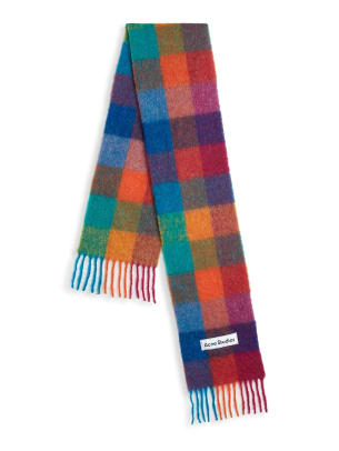 acne studios vally wool check scarf